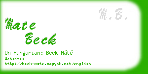 mate beck business card