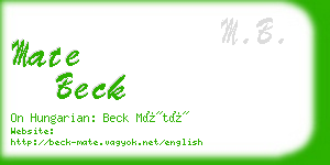 mate beck business card